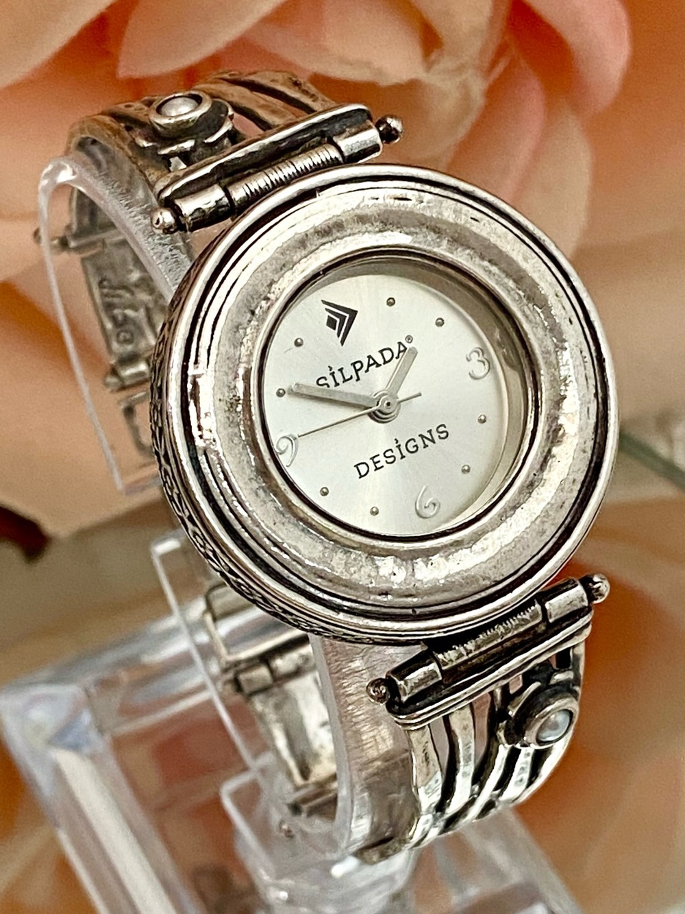 Silpada Designs Hammered Sterling Silver 925 Bracelet Watch Marked "Didae" 925